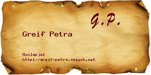 Greif Petra névjegykártya
